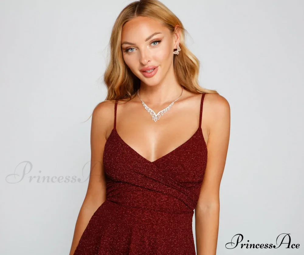 Twirl And Glow Charming Glitter Skater Dress - Image 3