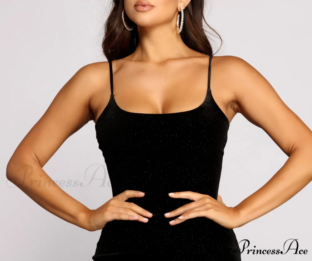 Glowing Moment Stylish Glitter Mini Dress - Image 3