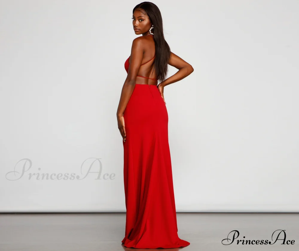 Jolie Formal High Charming Slit A-Line Dress - Image 2