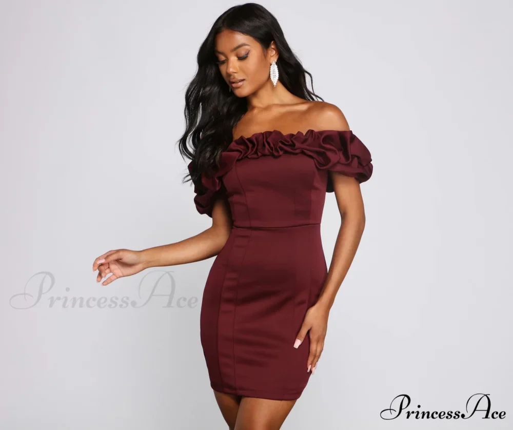 Kiari Formal Off Charming the Shoulder Ruffled Dress - Image 10