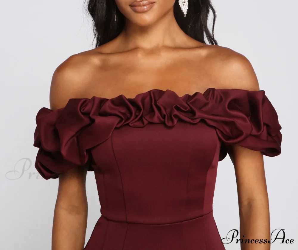 Kiari Formal Off Charming the Shoulder Ruffled Dress - Image 13