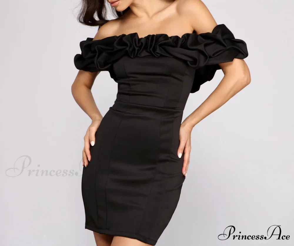 Kiari Formal Off Charming the Shoulder Ruffled Dress - Image 3