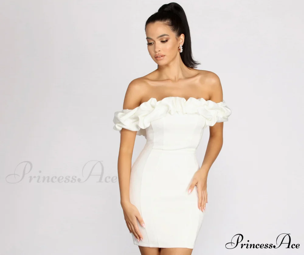 Kiari Formal Off Charming the Shoulder Ruffled Dress - Image 6