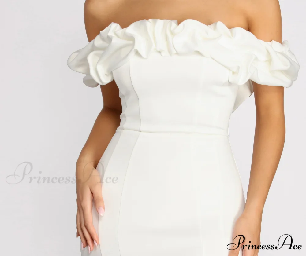 Kiari Formal Off Charming the Shoulder Ruffled Dress - Image 9
