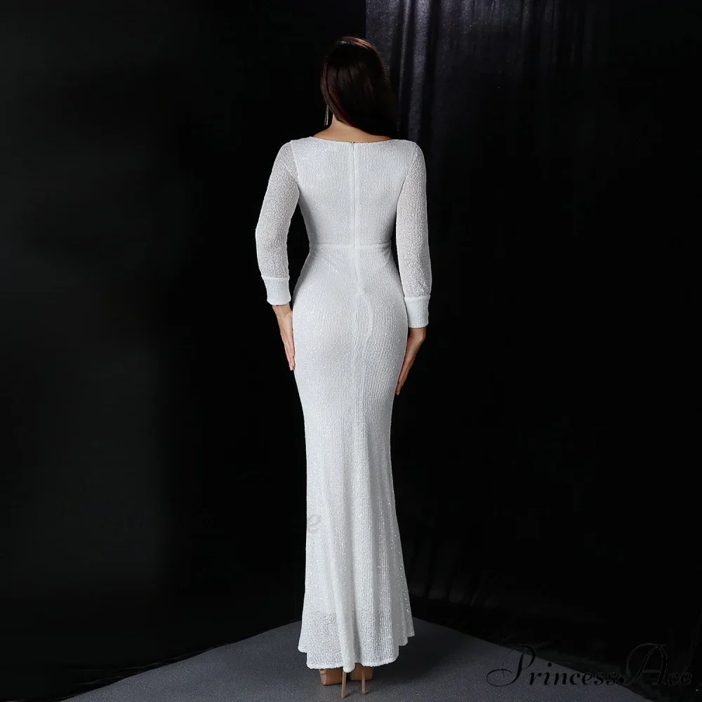Ella long-sleeve sequined Charming formal fishtail dress - Image 2