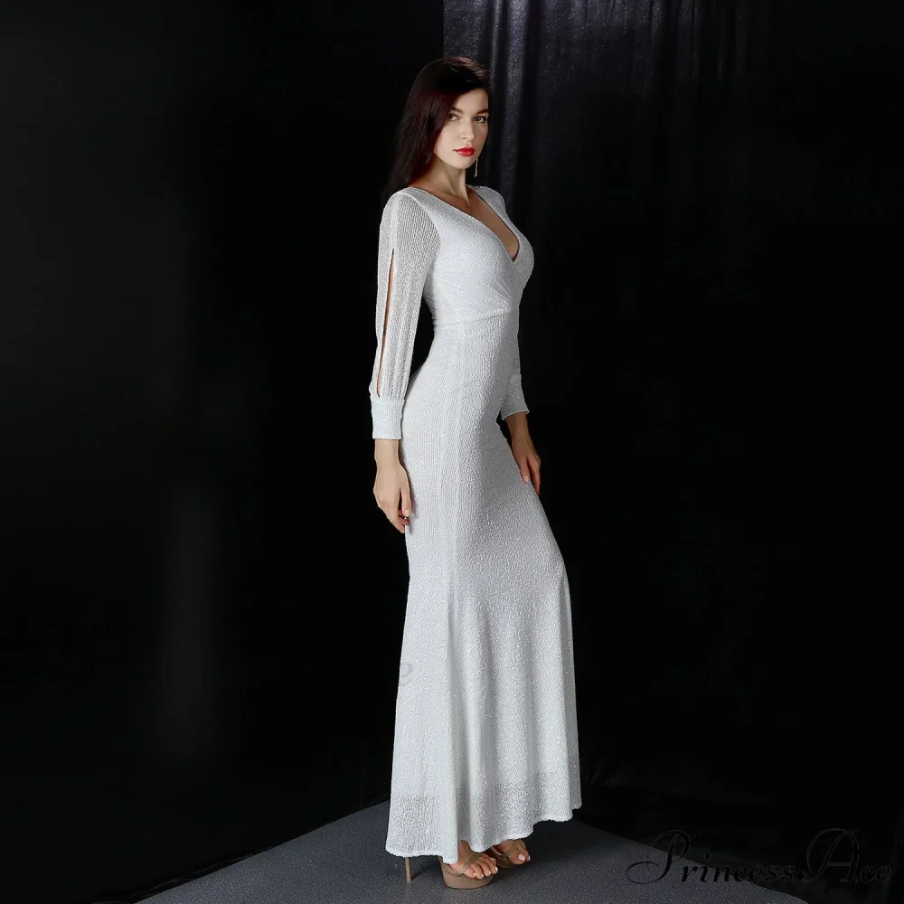 Ella long-sleeve sequined Charming formal fishtail dress - Image 3
