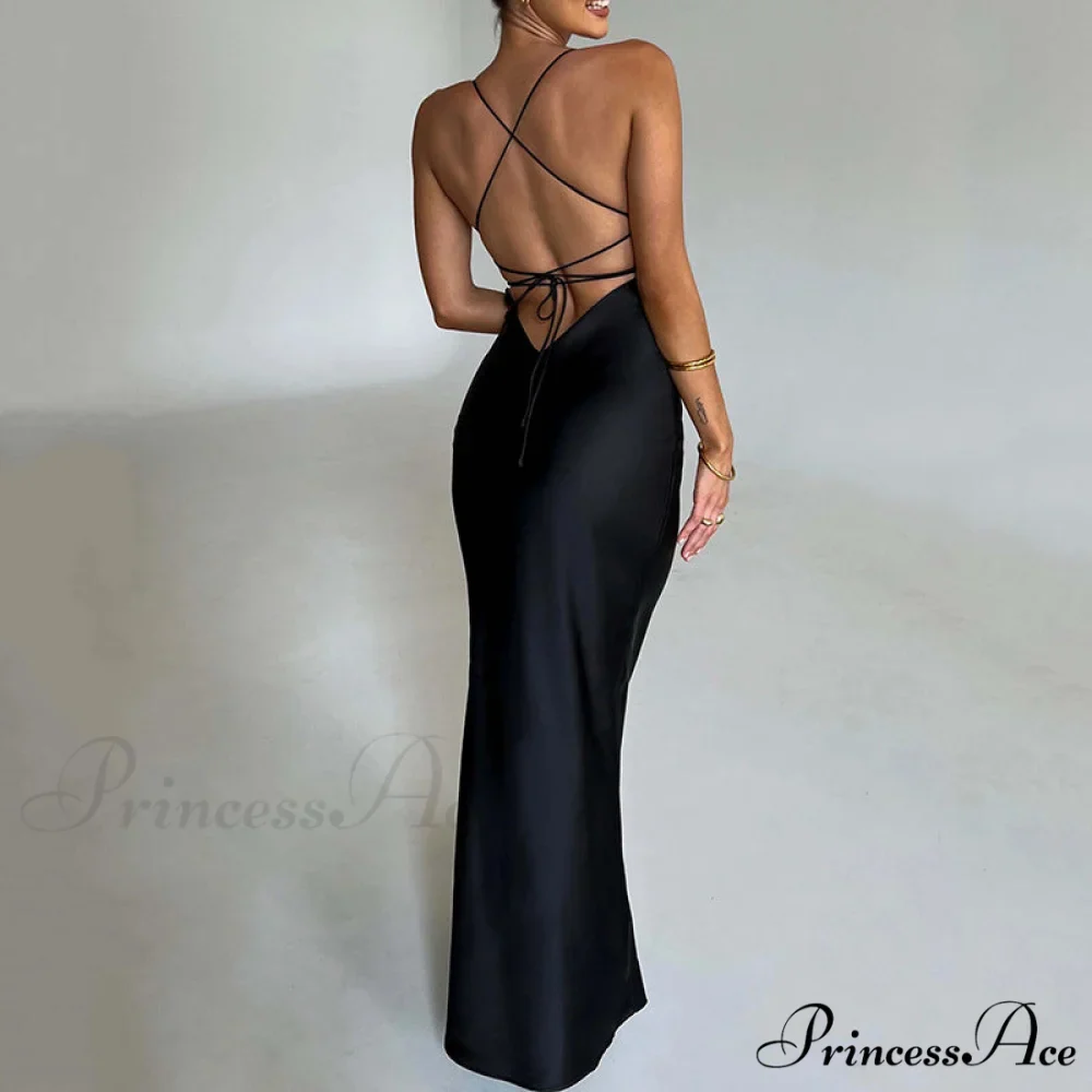 Emilia Draped Stylish Satin Gown - Image 5