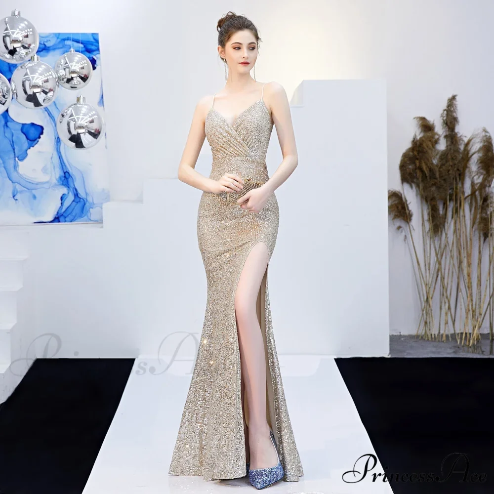 Emma sequined Stylish Formal slit dress - Image 16