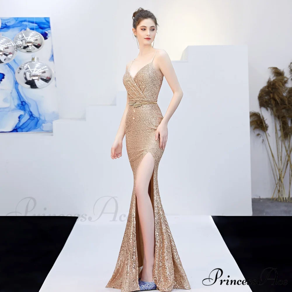 Emma sequined Stylish Formal slit dress - Image 9