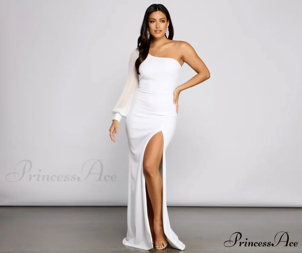 Odette Formal One Charming Shoulder Crepe Mermaid Dress - Image 5