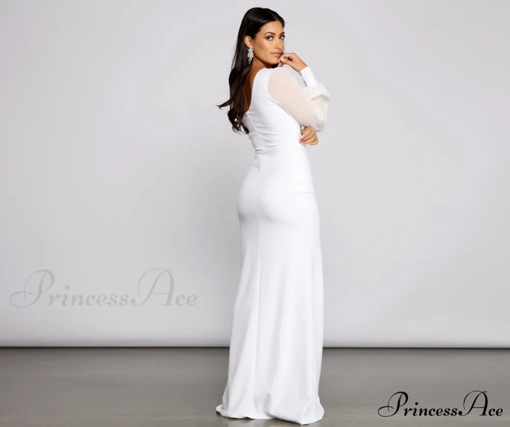 Odette Formal One Charming Shoulder Crepe Mermaid Dress - Image 6