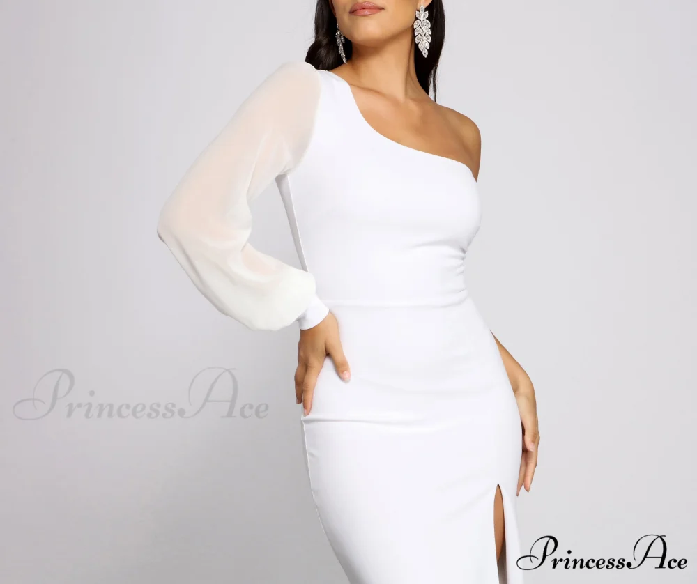 Odette Formal One Charming Shoulder Crepe Mermaid Dress - Image 8