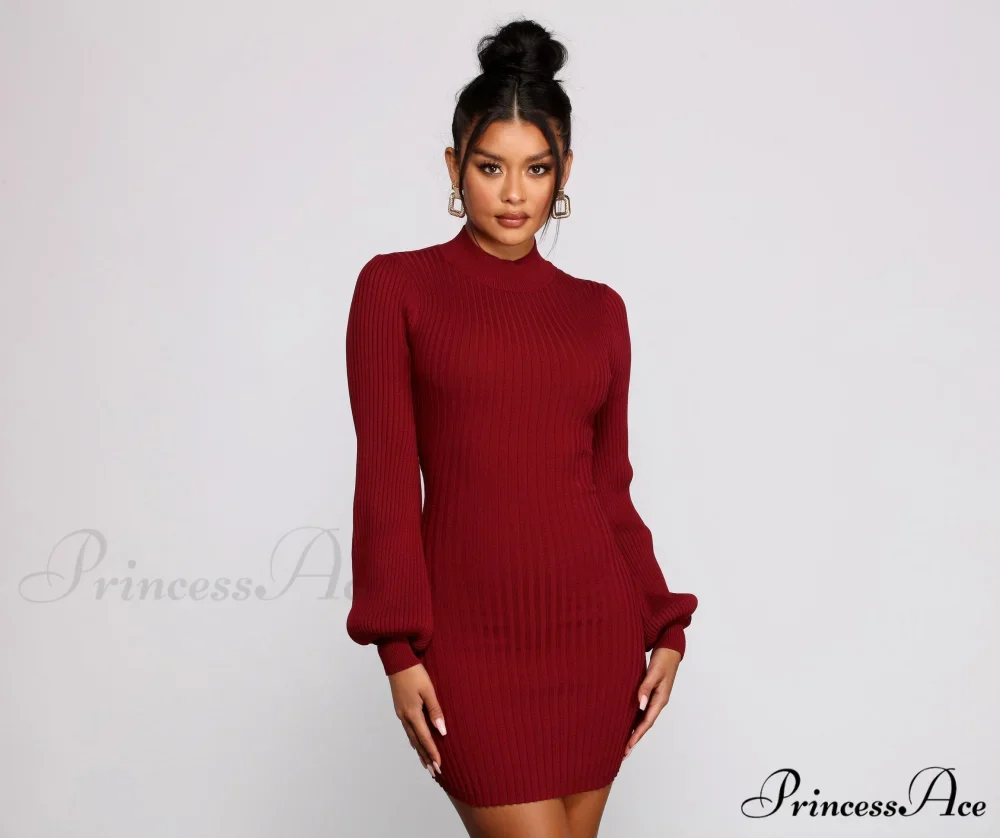 All Dolled Up Charming Ribbed Knit Mini Dress - Image 5