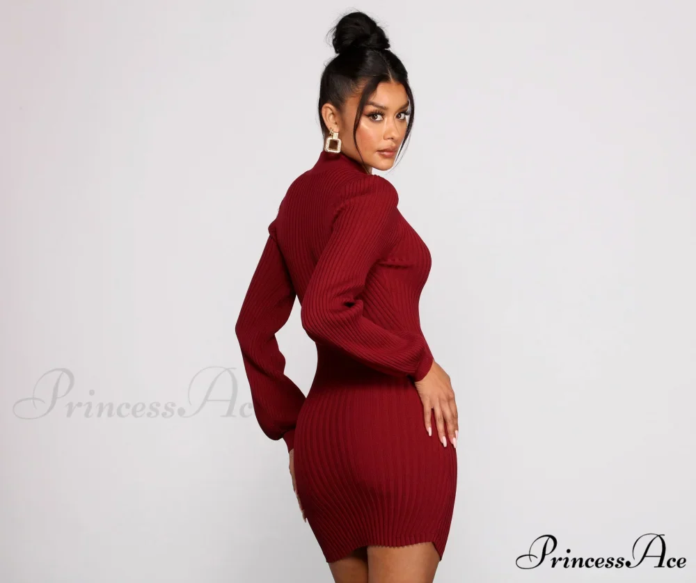 All Dolled Up Charming Ribbed Knit Mini Dress - Image 6