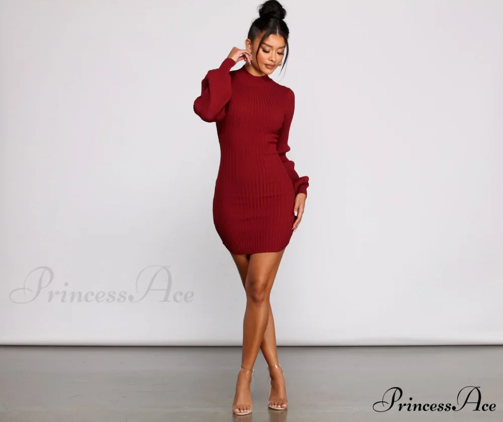 All Dolled Up Charming Ribbed Knit Mini Dress - Image 7
