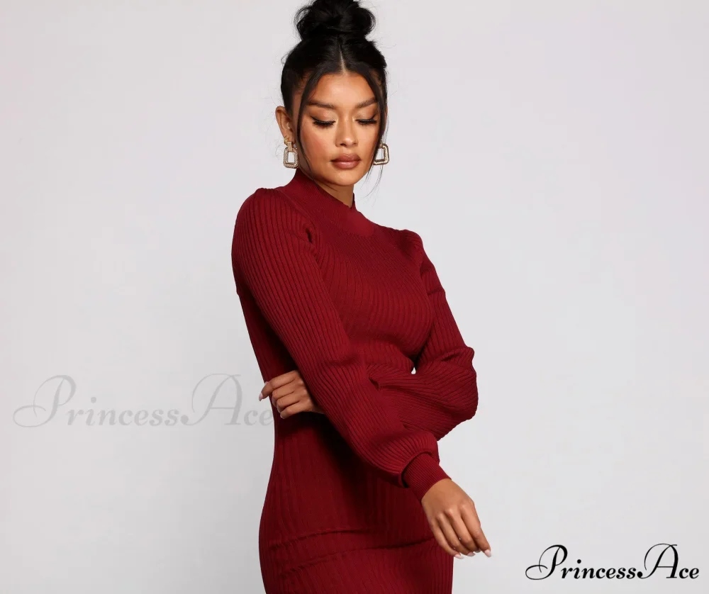 All Dolled Up Charming Ribbed Knit Mini Dress - Image 8