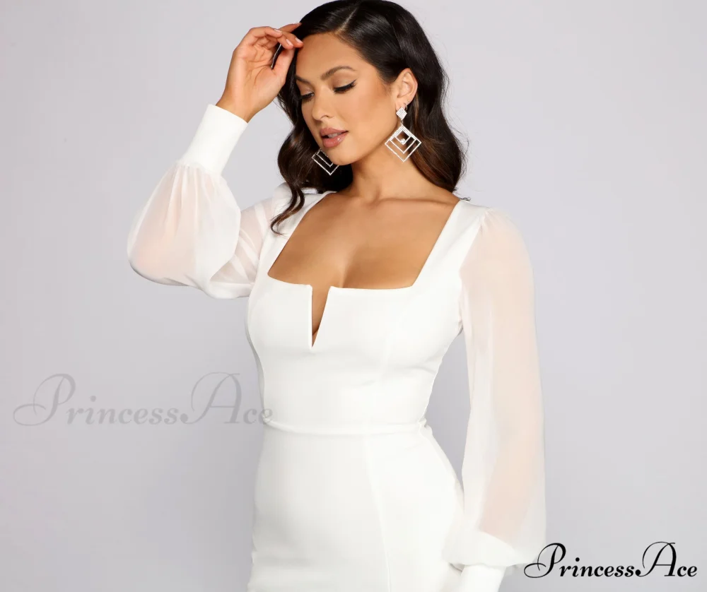 Blake Chiffon Sleeve Charming Crepe Mini Dress - Image 7