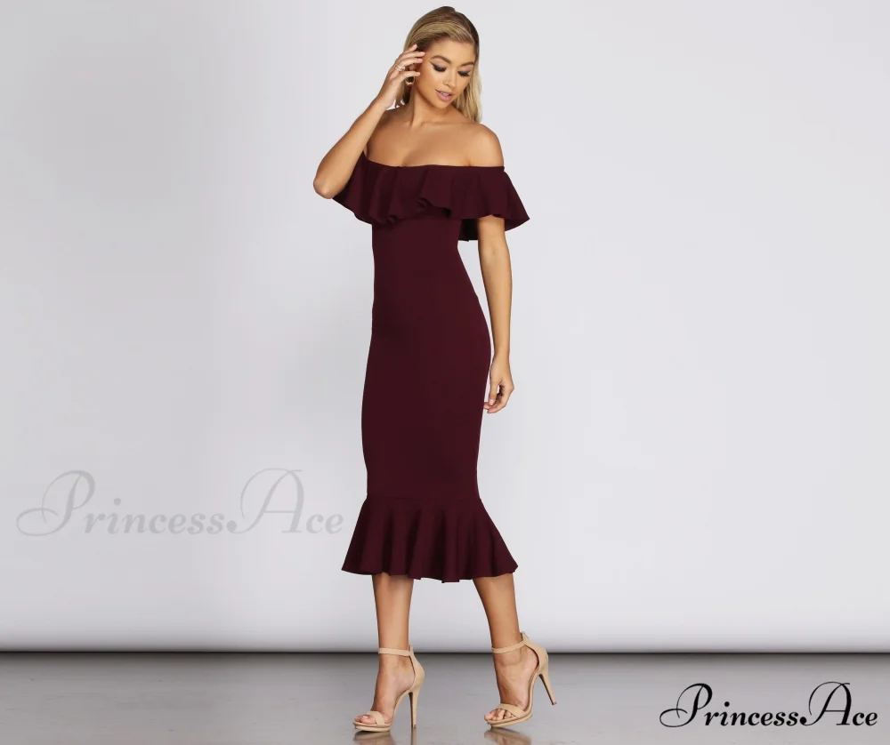 Ready And Stylish Ruffled Midi Dress - Image 3