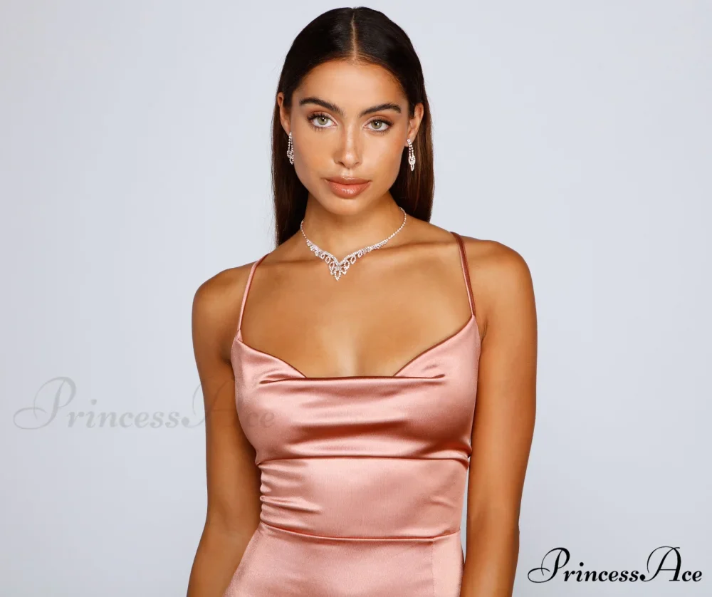 Bristol Formal Stylish Satin Lace-Up Dress - Image 11