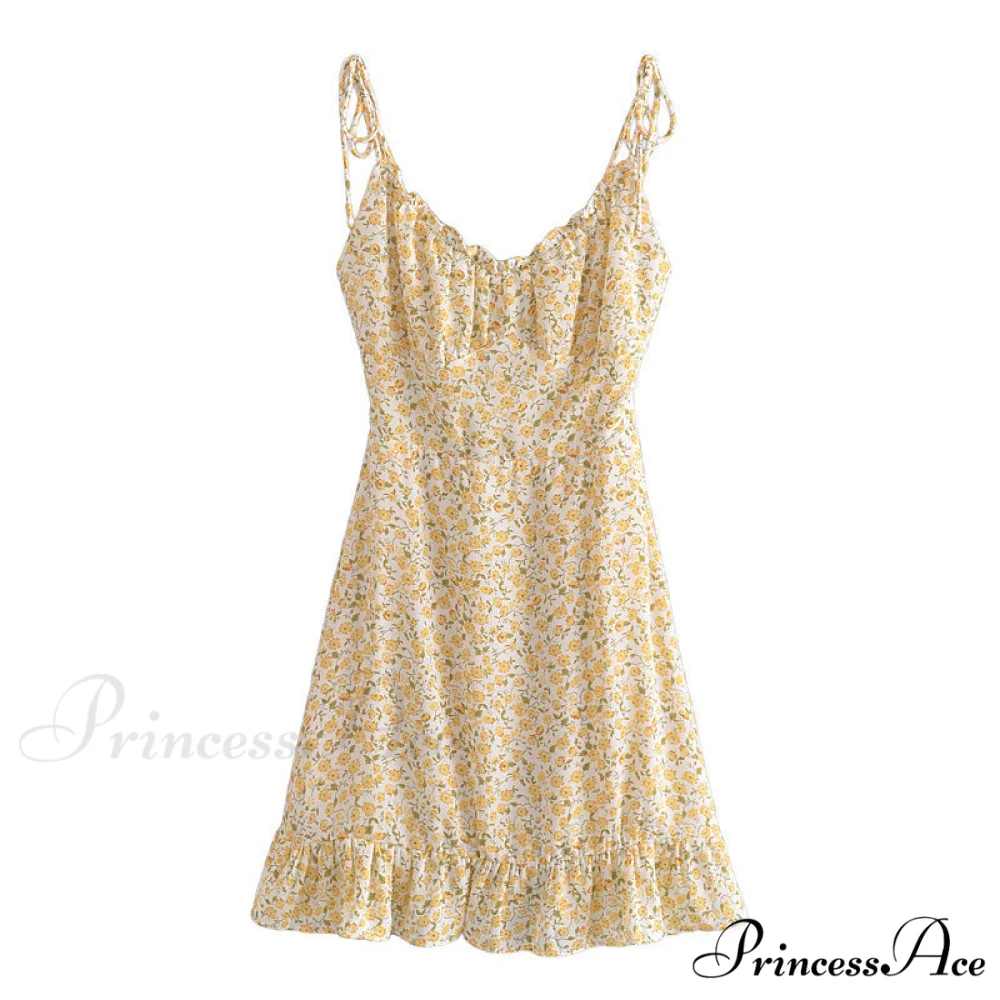 Charming Ditsy Floral Charming Ruffled Mini Dress - Image 3