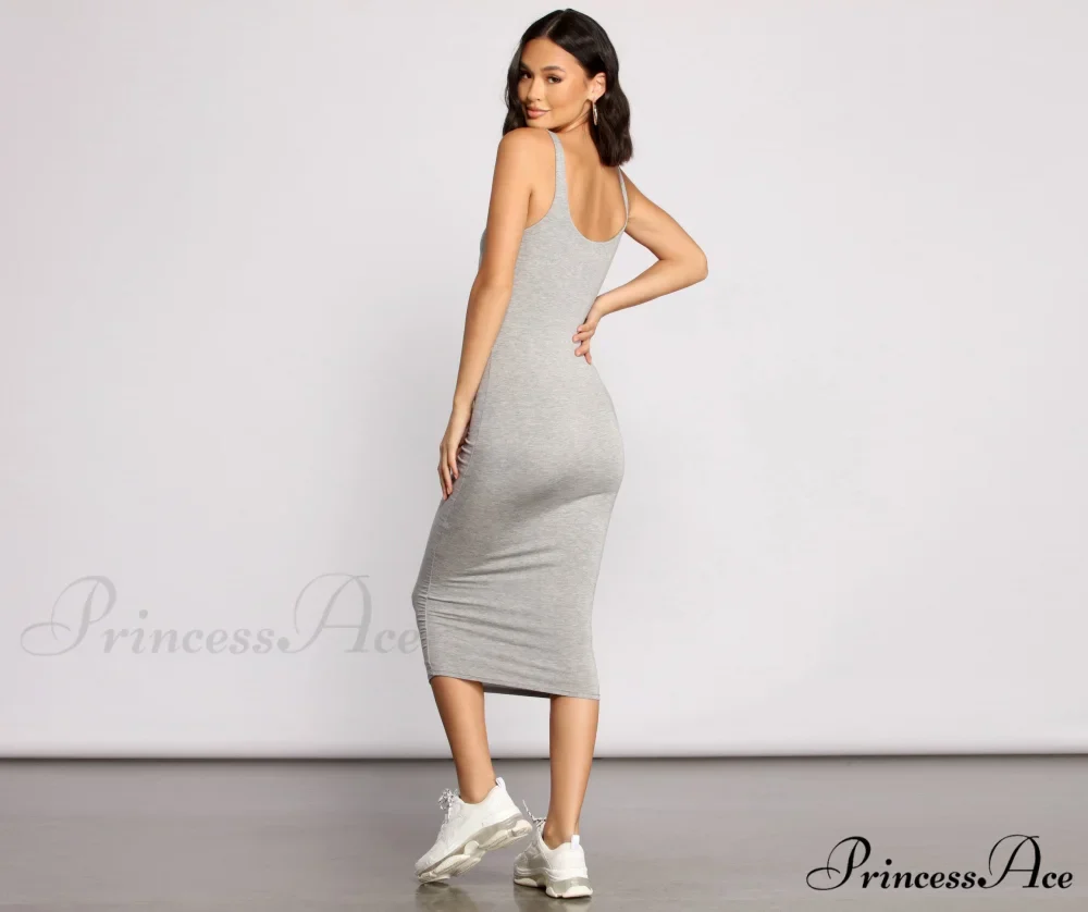 Slay Every Day Basic Graceful Scoop Neck Midi Dress - Image 9
