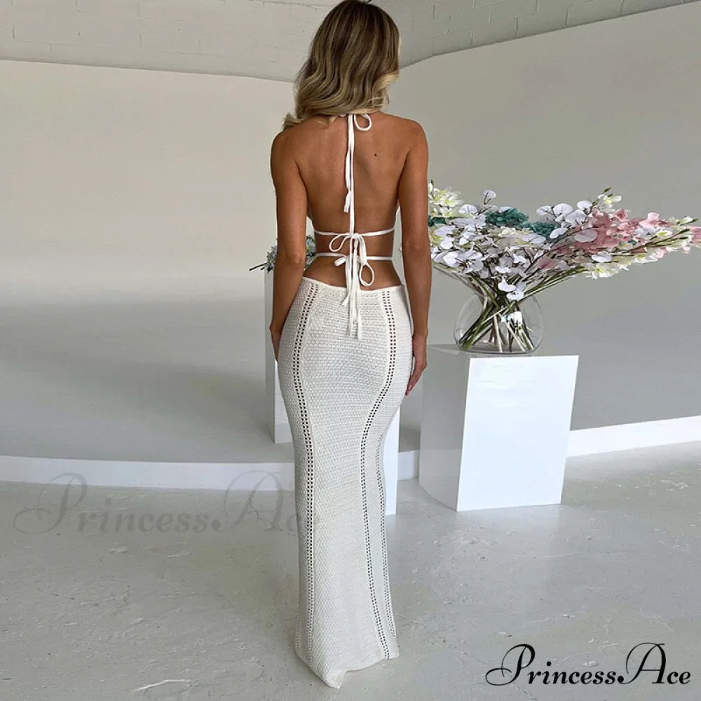 Sexy Backless Wrap Charming Chest Midi Dress - Image 2