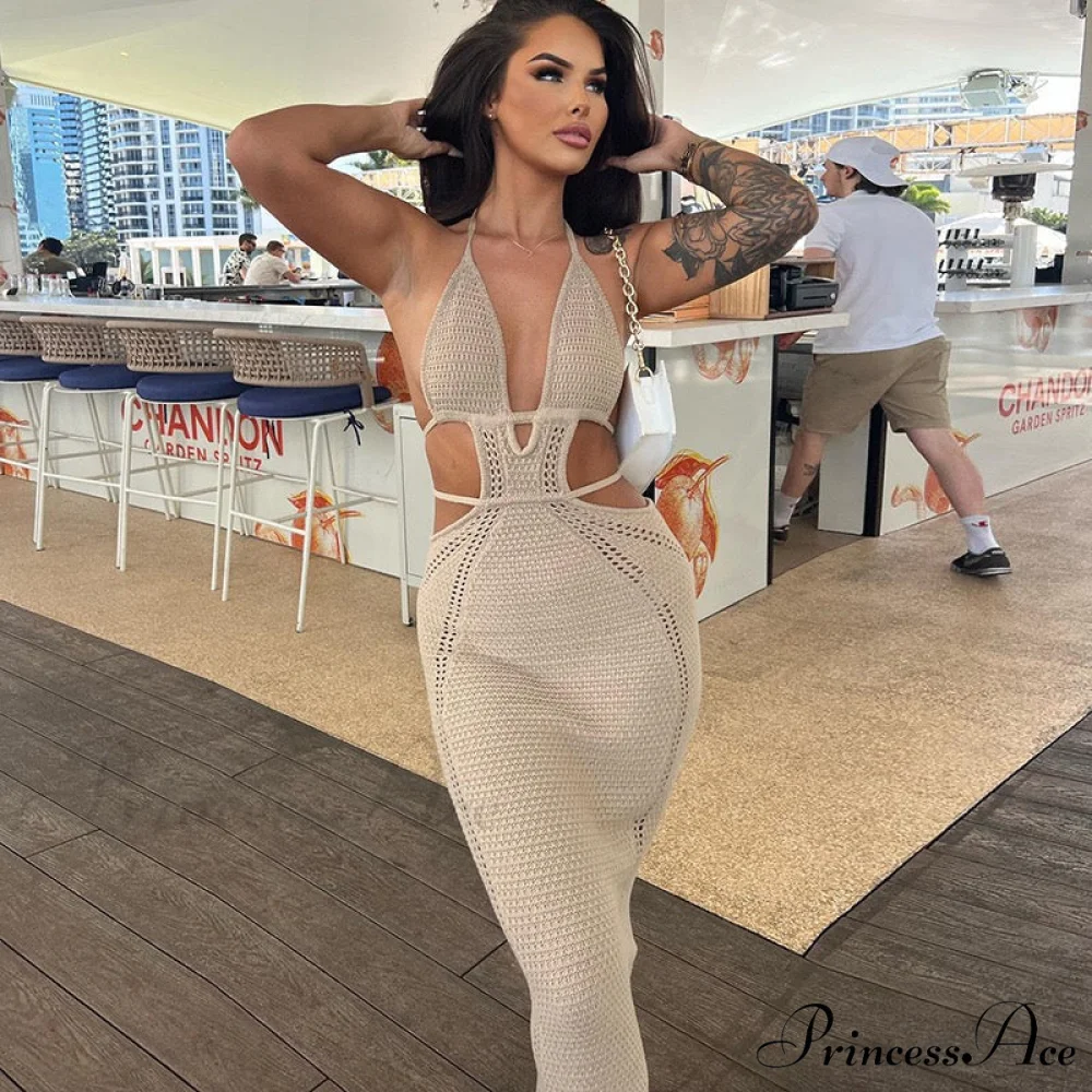 Sexy Backless Wrap Charming Chest Midi Dress - Image 4