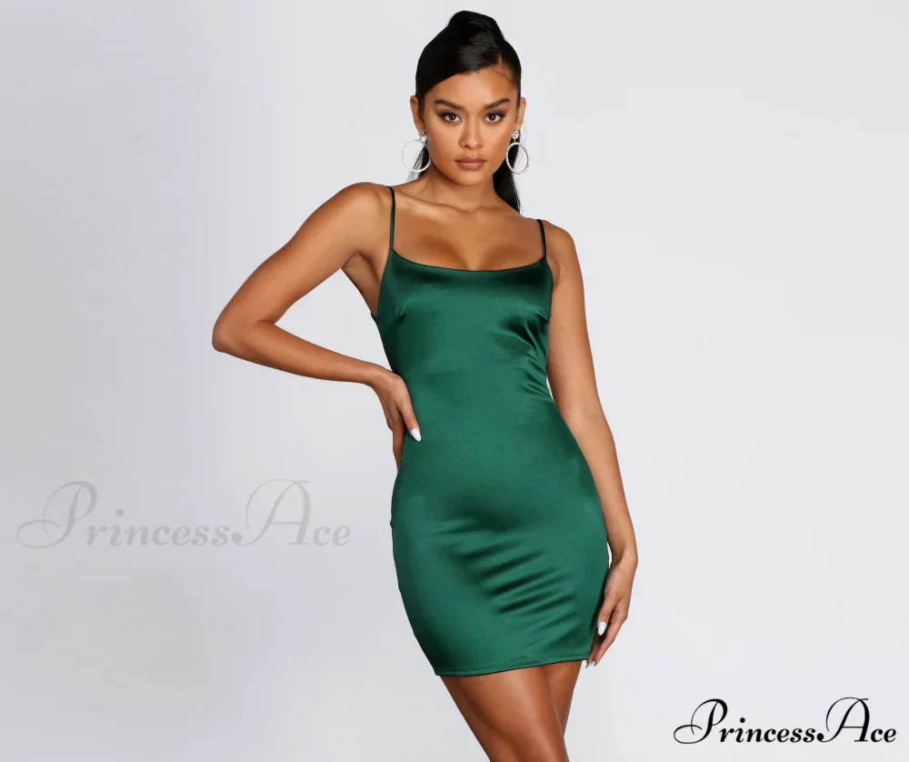Club Cuts Stylish Satin Mini Dress - Image 25
