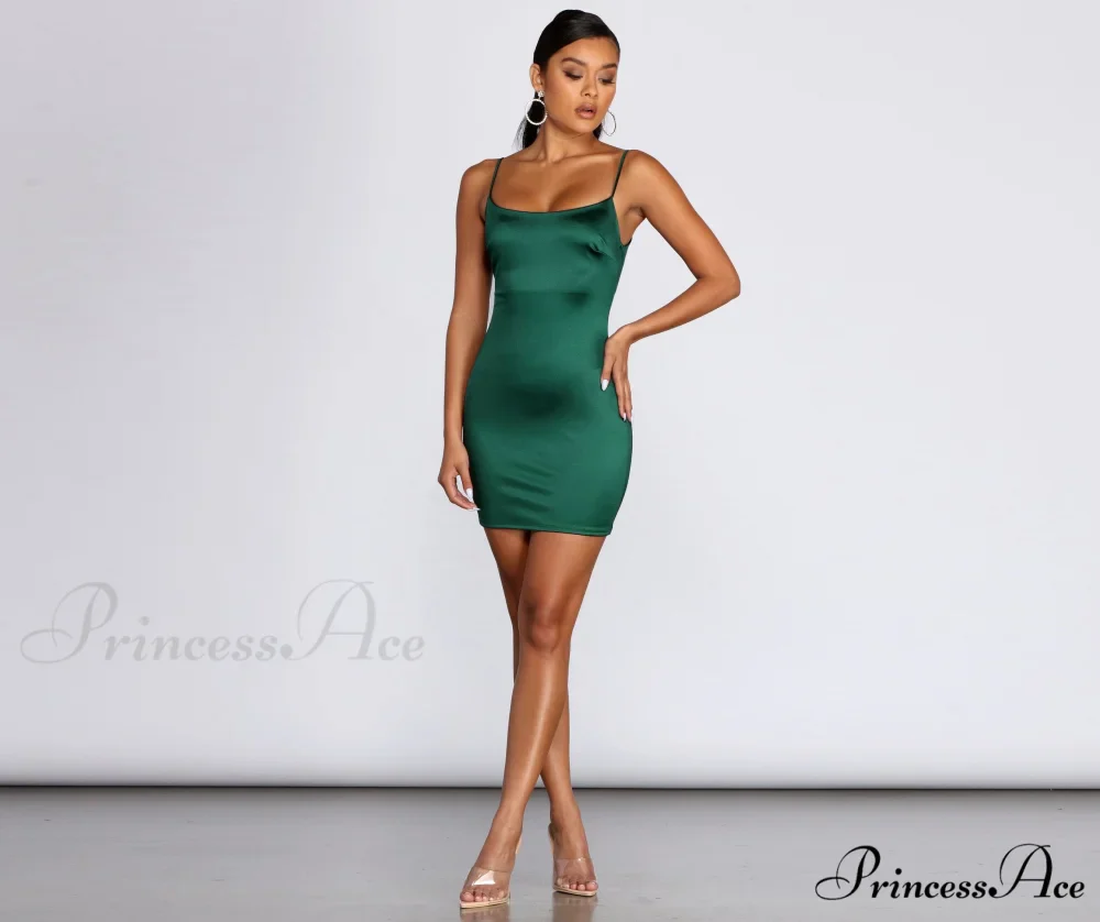 Club Cuts Stylish Satin Mini Dress - Image 27