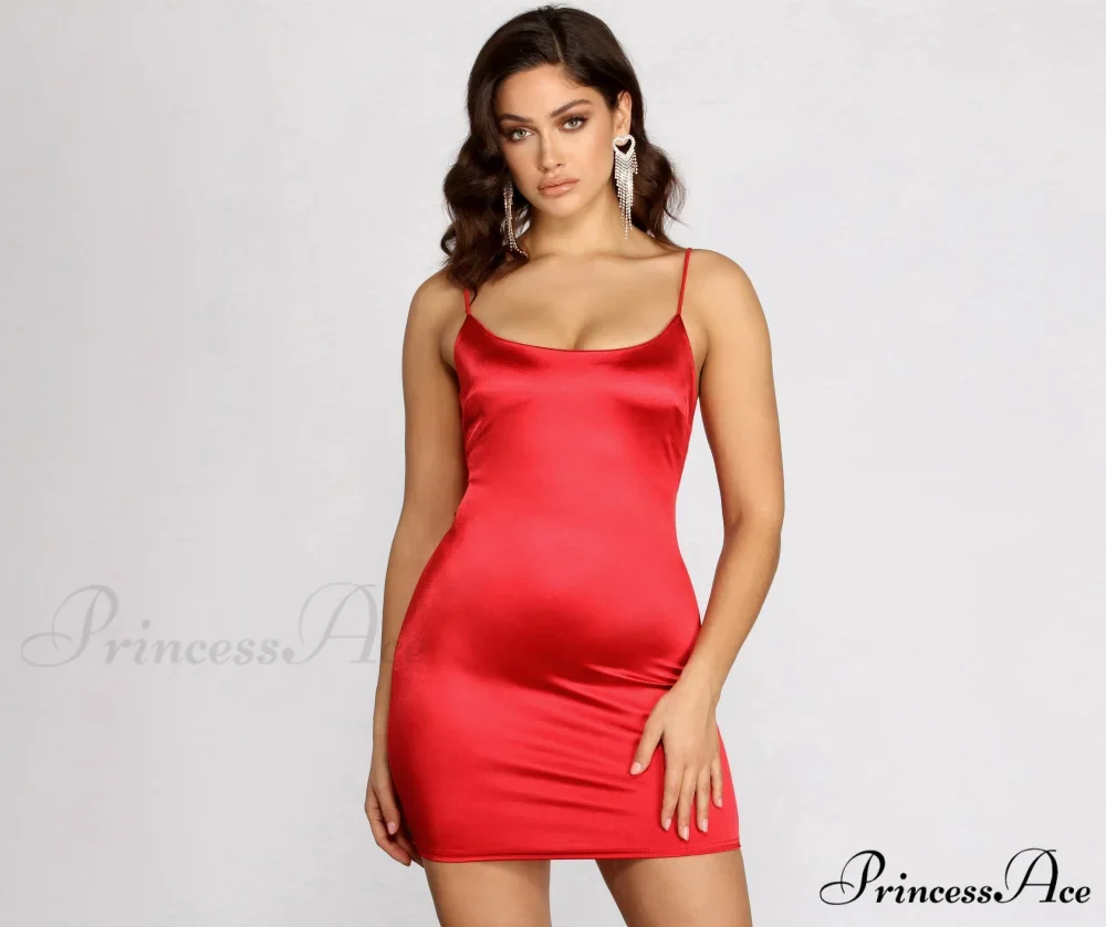 Club Cuts Stylish Satin Mini Dress - Image 41