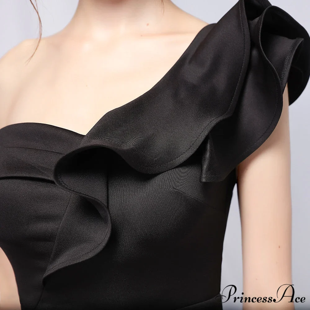 Delana Formal One Charming Shoulder Satin Dress - Image 10