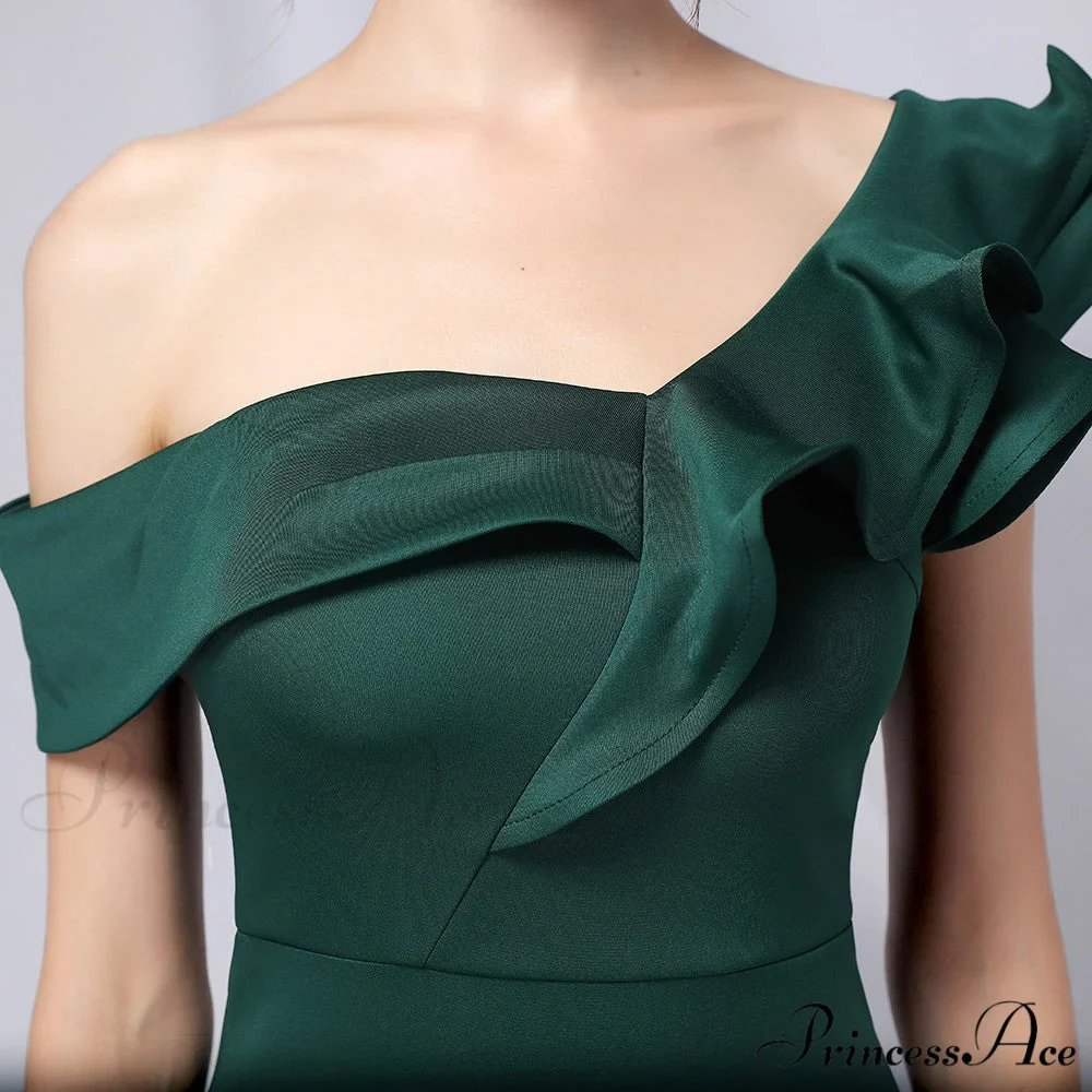 Delana Formal One Charming Shoulder Satin Dress - Image 13