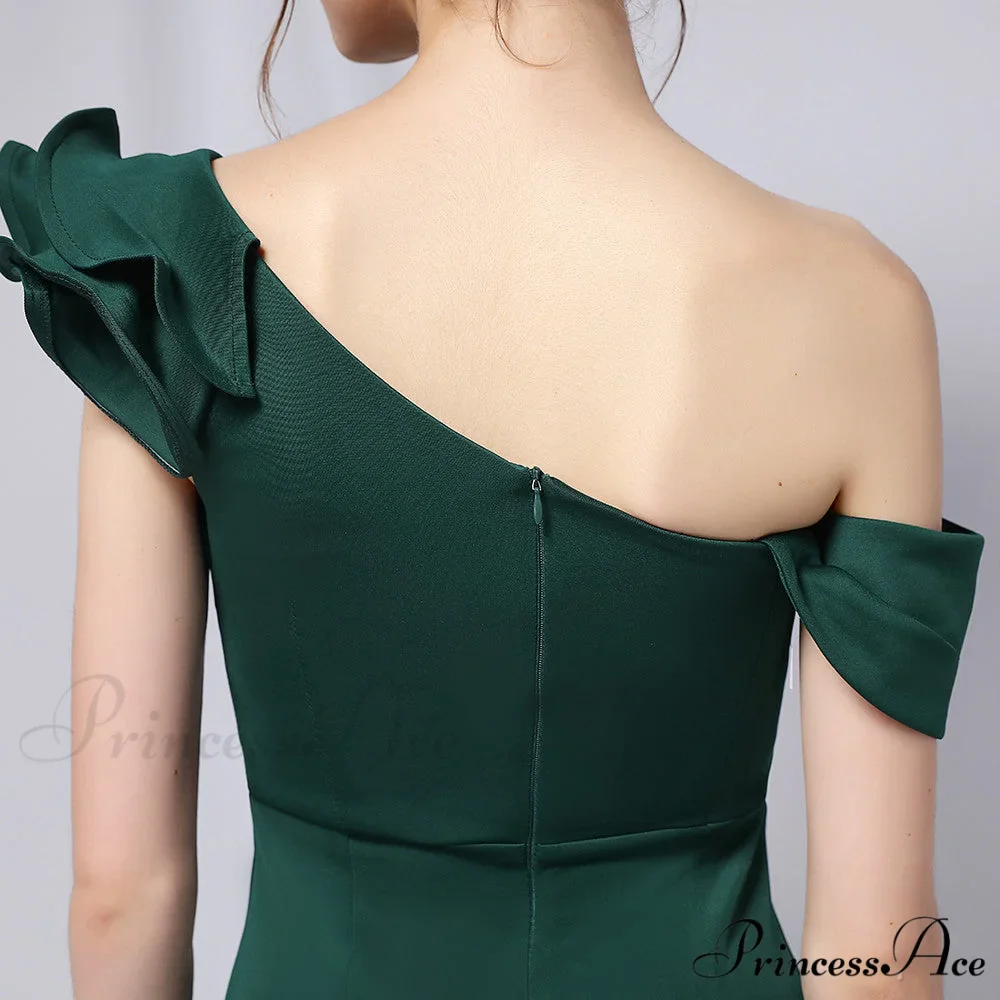 Delana Formal One Charming Shoulder Satin Dress - Image 14