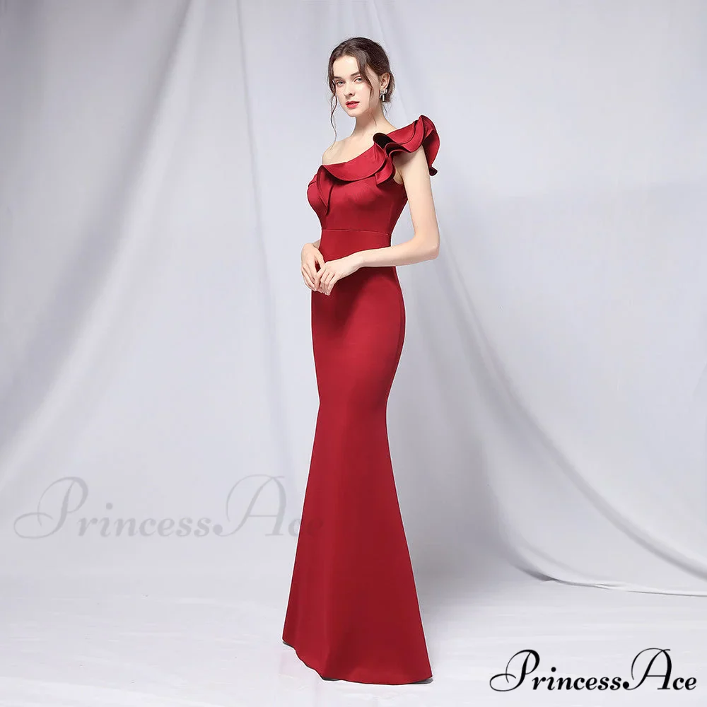 Delana Formal One Charming Shoulder Satin Dress - Image 16