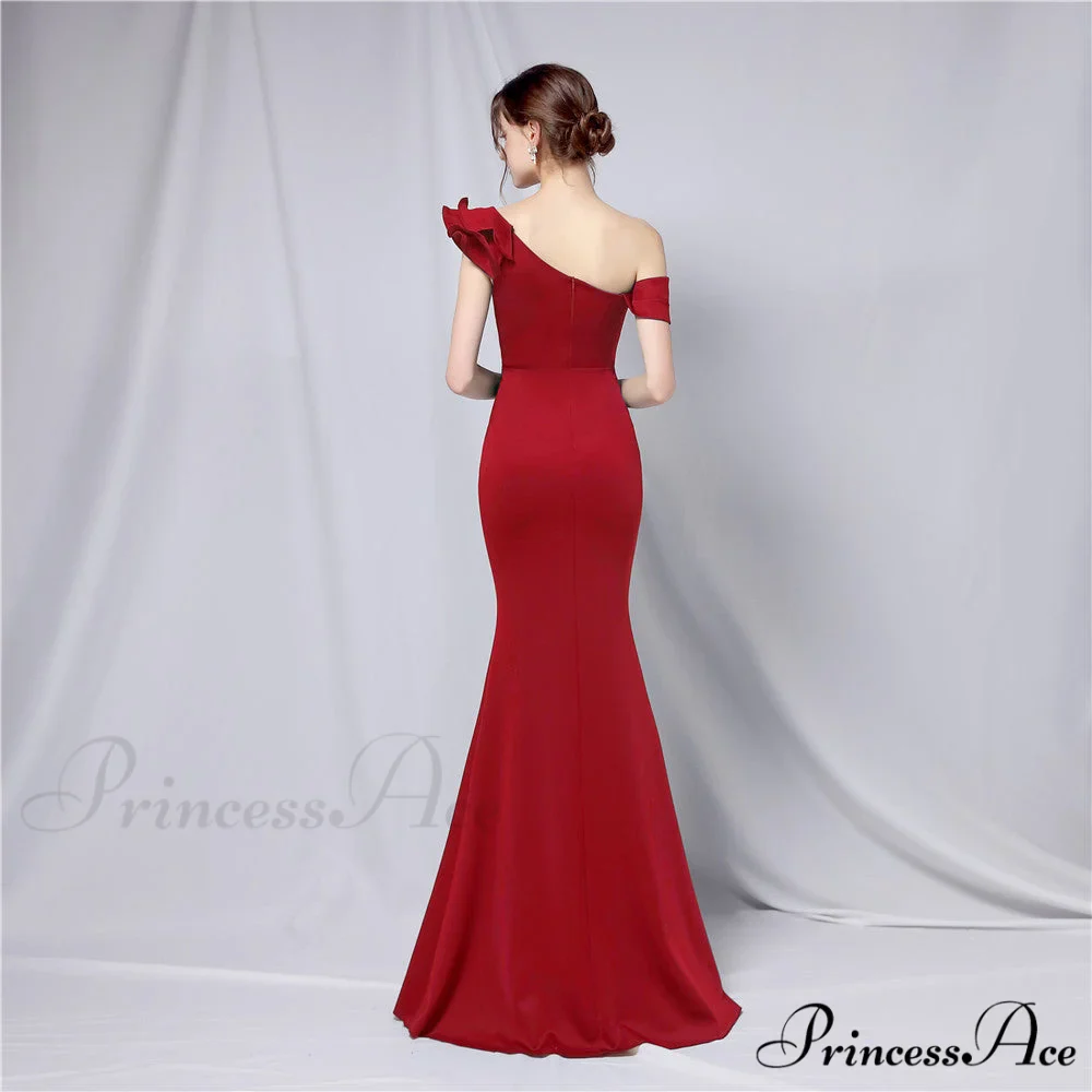 Delana Formal One Charming Shoulder Satin Dress - Image 17