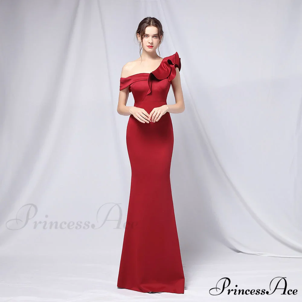 Delana Formal One Charming Shoulder Satin Dress - Image 18