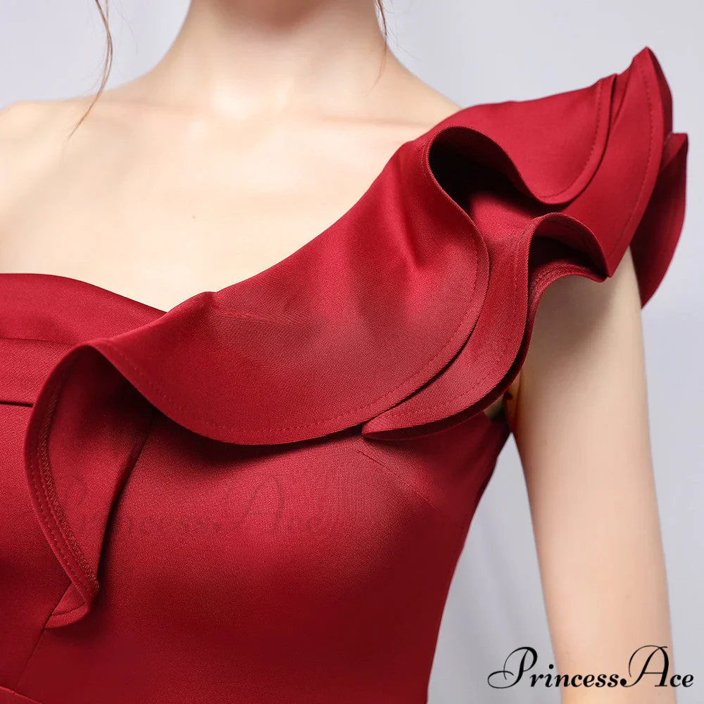 Delana Formal One Charming Shoulder Satin Dress - Image 19