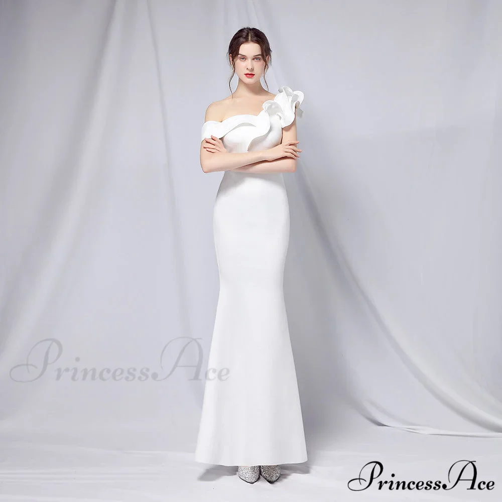 Delana Formal One Charming Shoulder Satin Dress - Image 5
