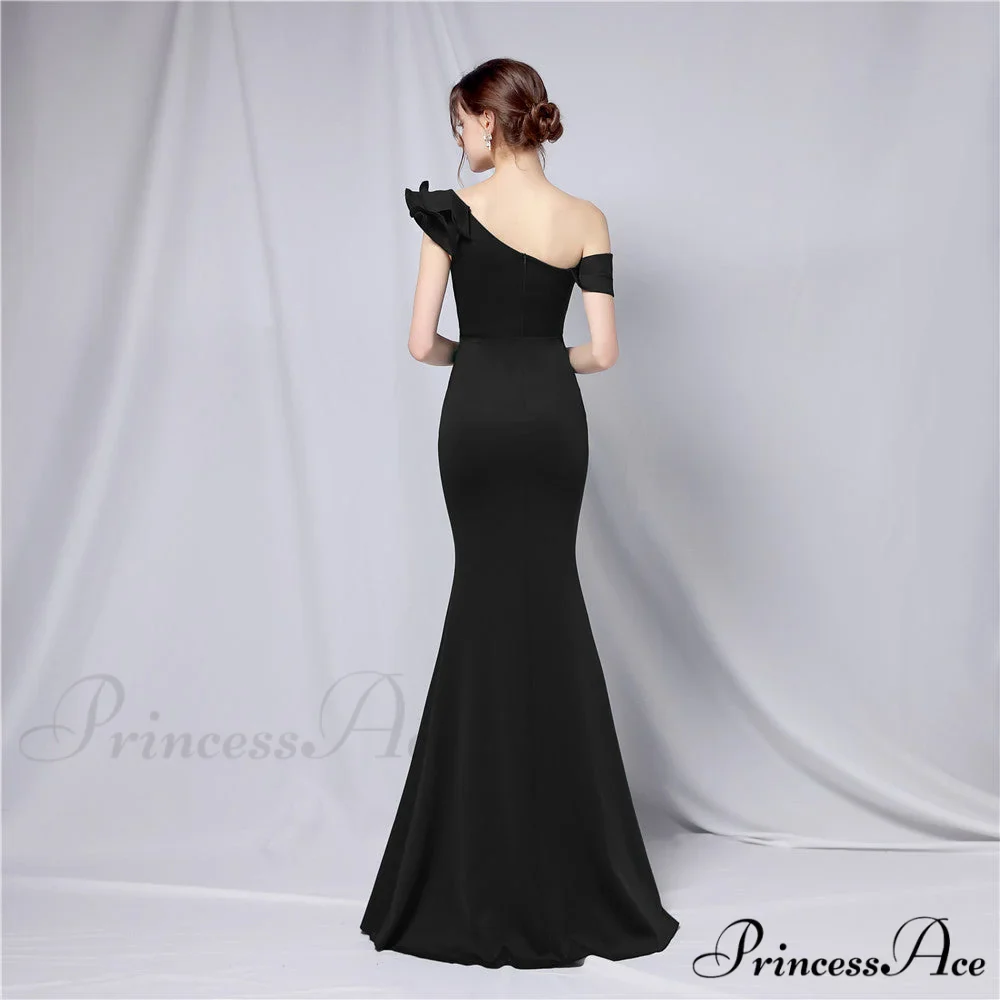 Delana Formal One Charming Shoulder Satin Dress - Image 7