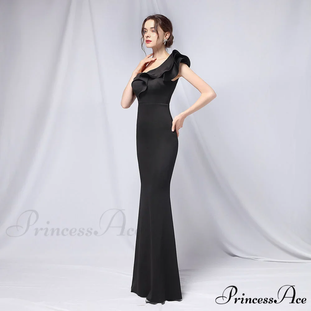 Delana Formal One Charming Shoulder Satin Dress - Image 9