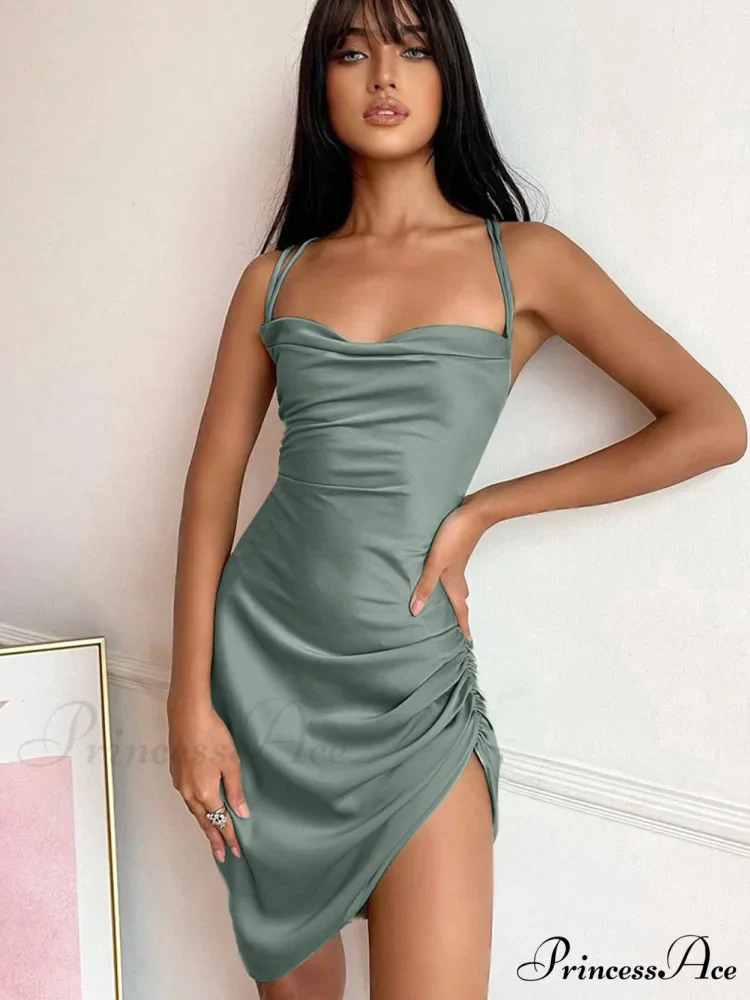 Look At Her Charming Wow Satin Mini Dress - Image 4