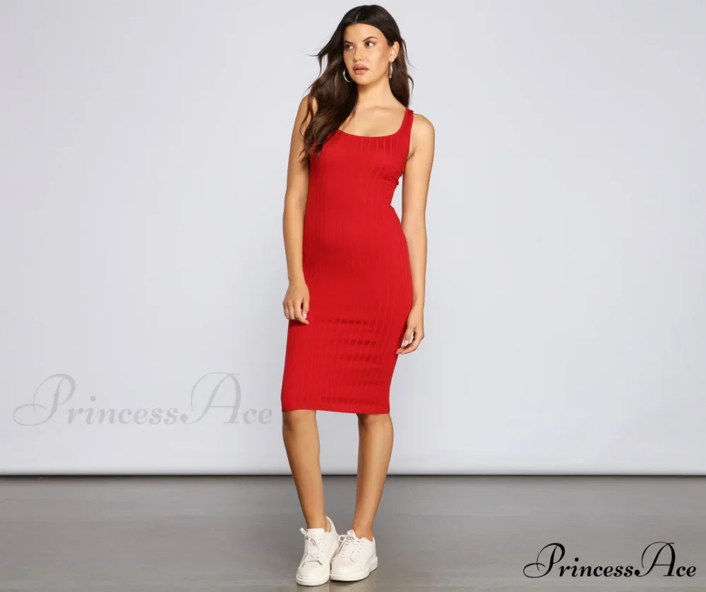 Taking the Plunge Charming Scoop Neck Midi Dress - Image 4