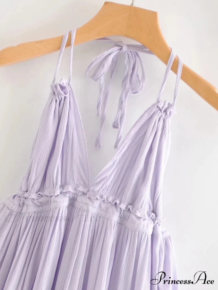 Weekend Getaway Stylish Linen Skater Dress - Image 8