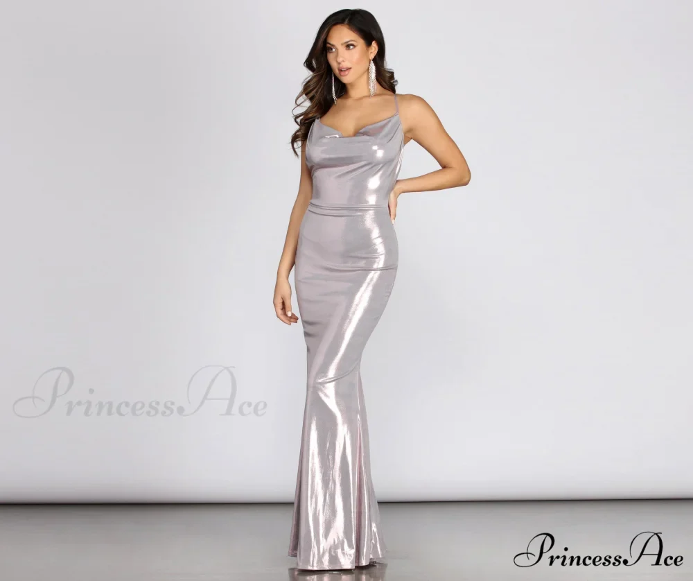 Jenna Metallic Stylish Goddess Maxi Dress - Image 6