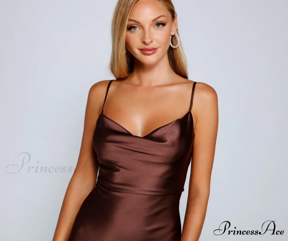 Keep It Sleek Charming Satin Mini Dress - Image 4
