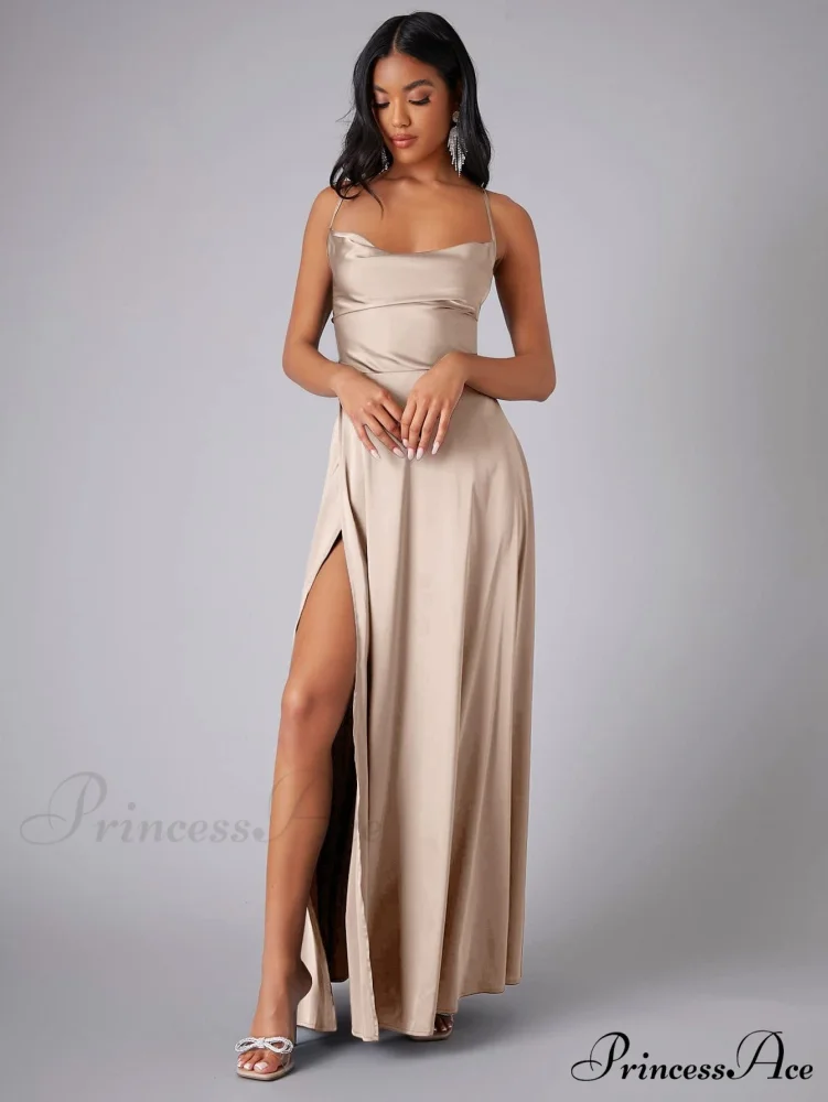 Abigail Ruched Stylish Satin Mermaid Dress - Image 2