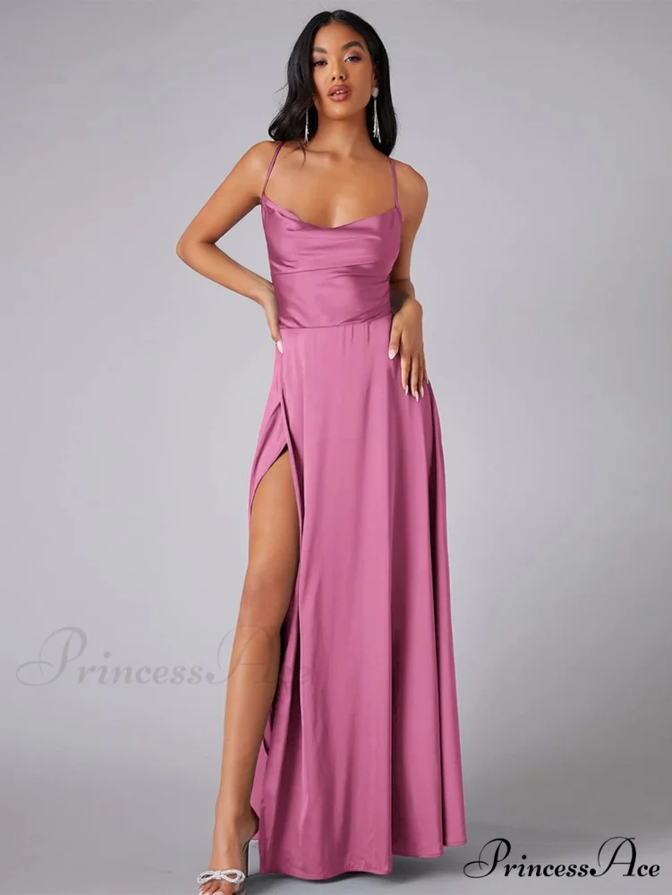 Abigail Ruched Stylish Satin Mermaid Dress - Image 4