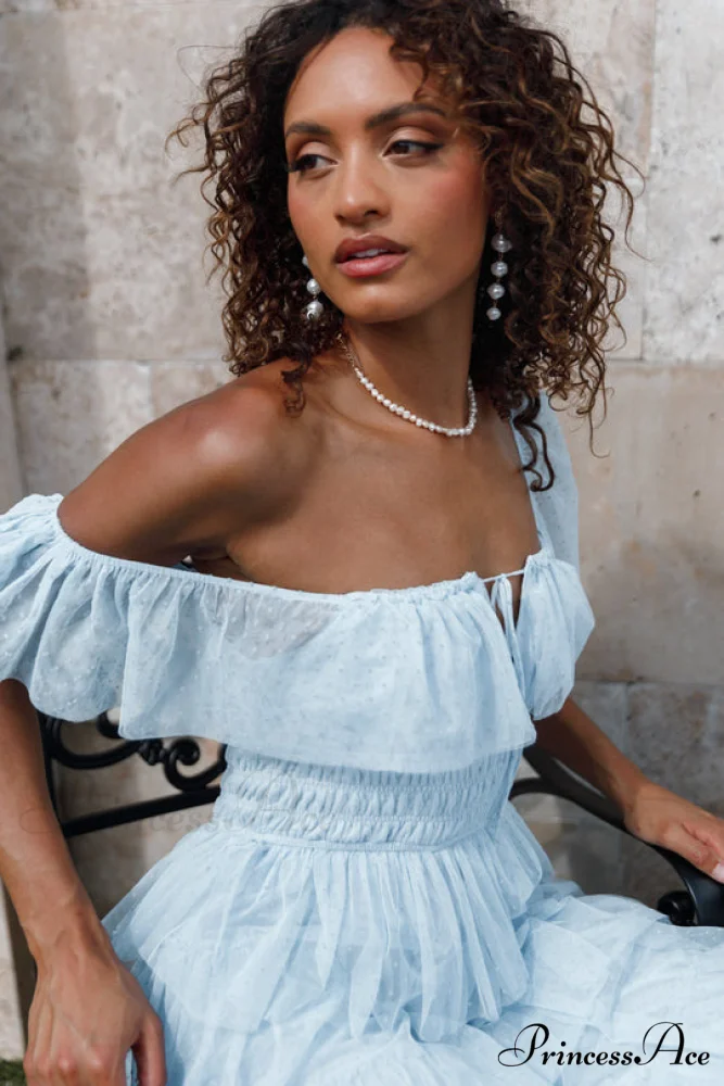 Tulle Midi Dress Charming - Light Blue - Image 2