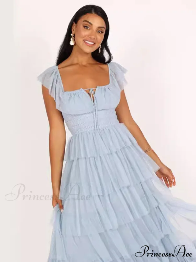 Tulle Midi Dress Charming - Light Blue - Image 3