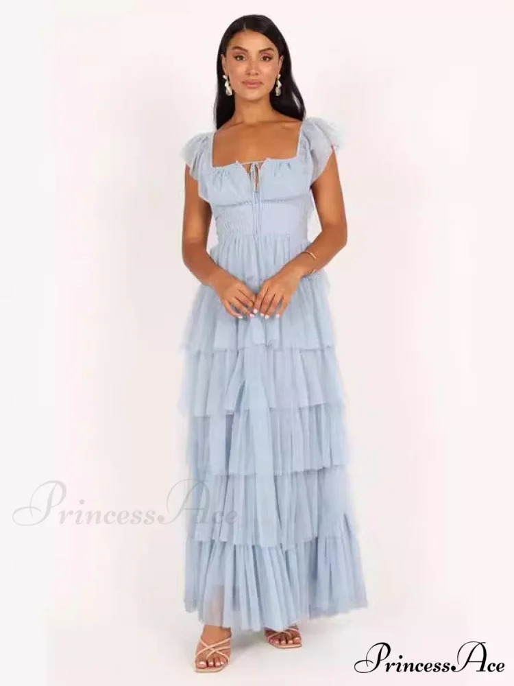 Tulle Midi Dress Charming - Light Blue - Image 4